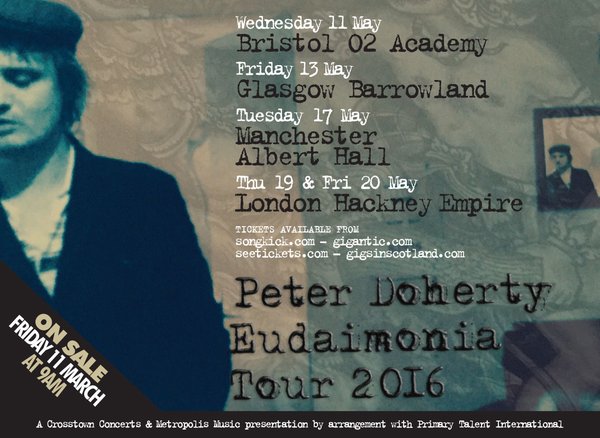 Peter Doherty announces Eudaimonia Tour 2016
