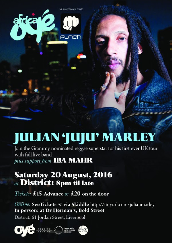 Julian Marley heads to Liverpool on first ever UK tour this August