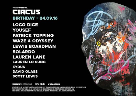 Circus 14th Birthday - Yousef - Arts Club Liverpool (24 Sep 2016)