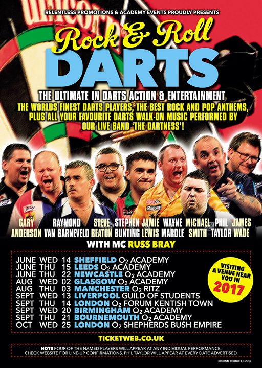 Rock & Roll Darts UK tour announced feat. Phil 'The Power' Taylor