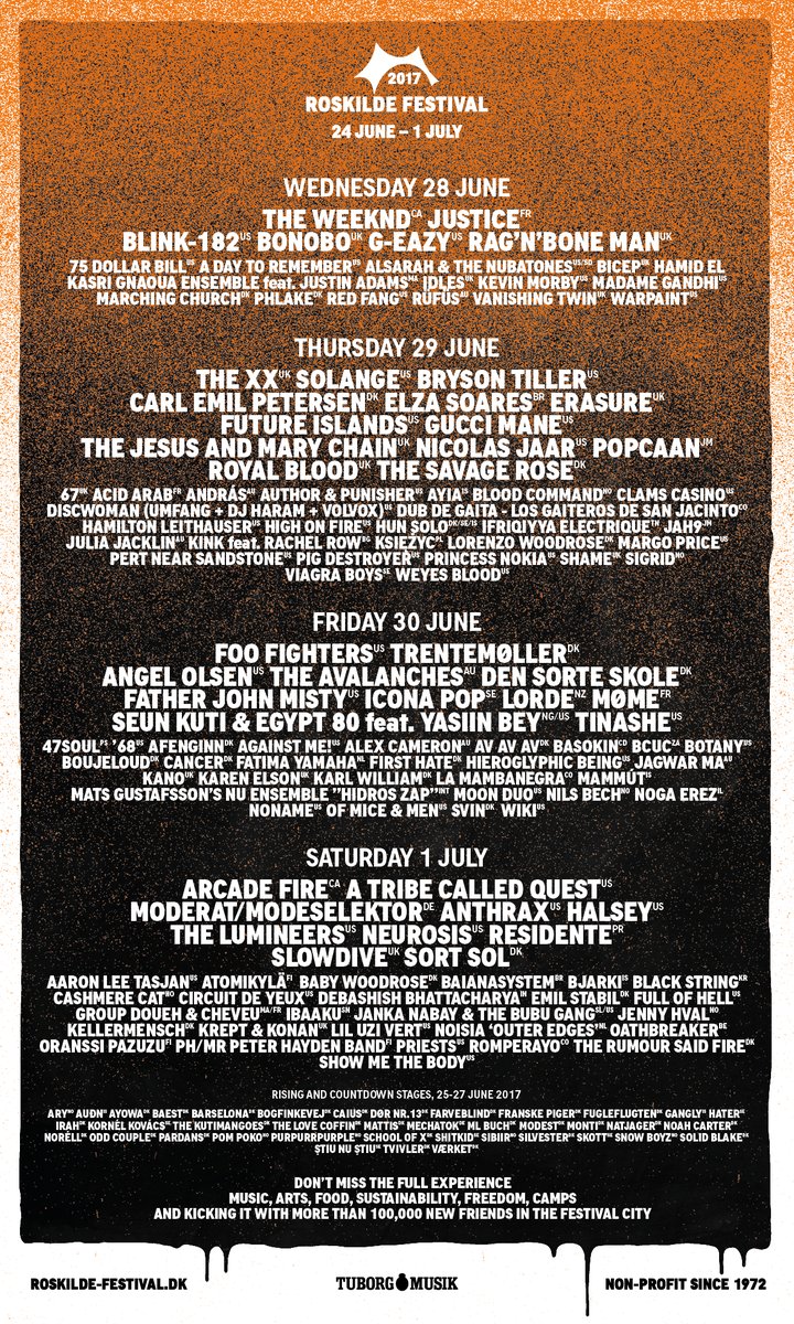 Full Roskilde Lineup Announced - The XX, Future Islands, Royal Blood, Slowdive & More