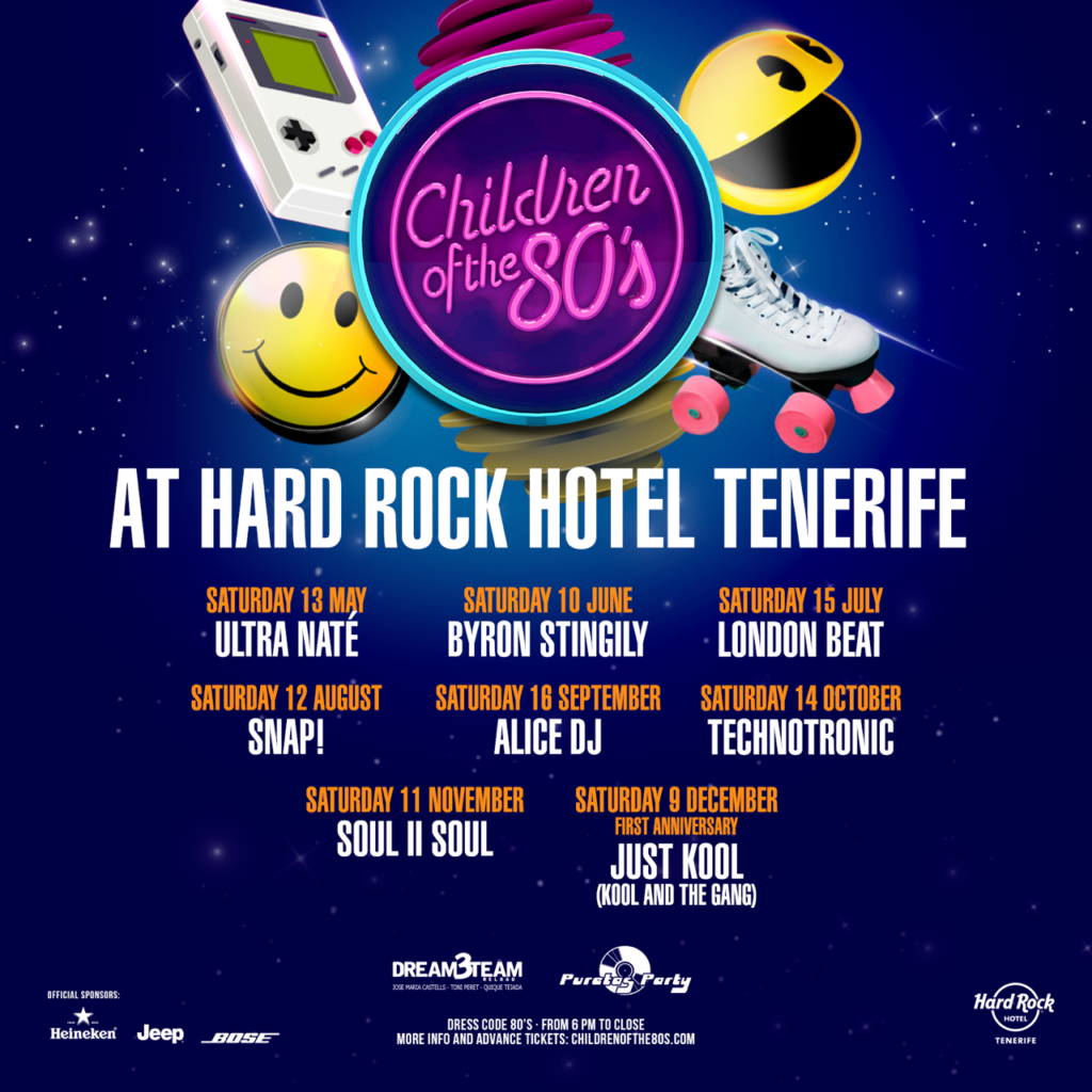 Children of the 80s at Hard Rock Hotel Tenerife reveals rest of 2017 line-up