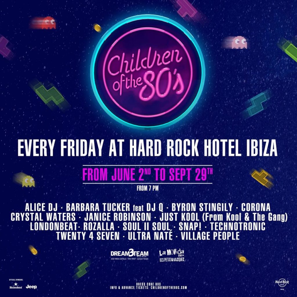 Children of the 80’s line up confirmed at Hard Rock Hotel Ibiza