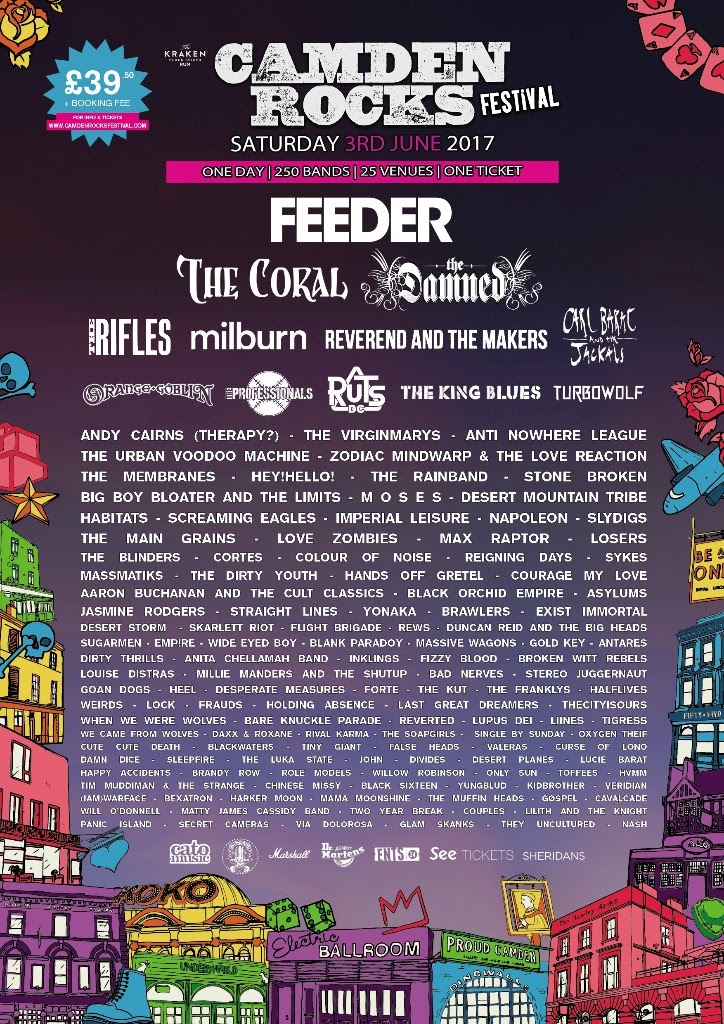 Feeder confirmed to headline Camden Rocks Festival 2017