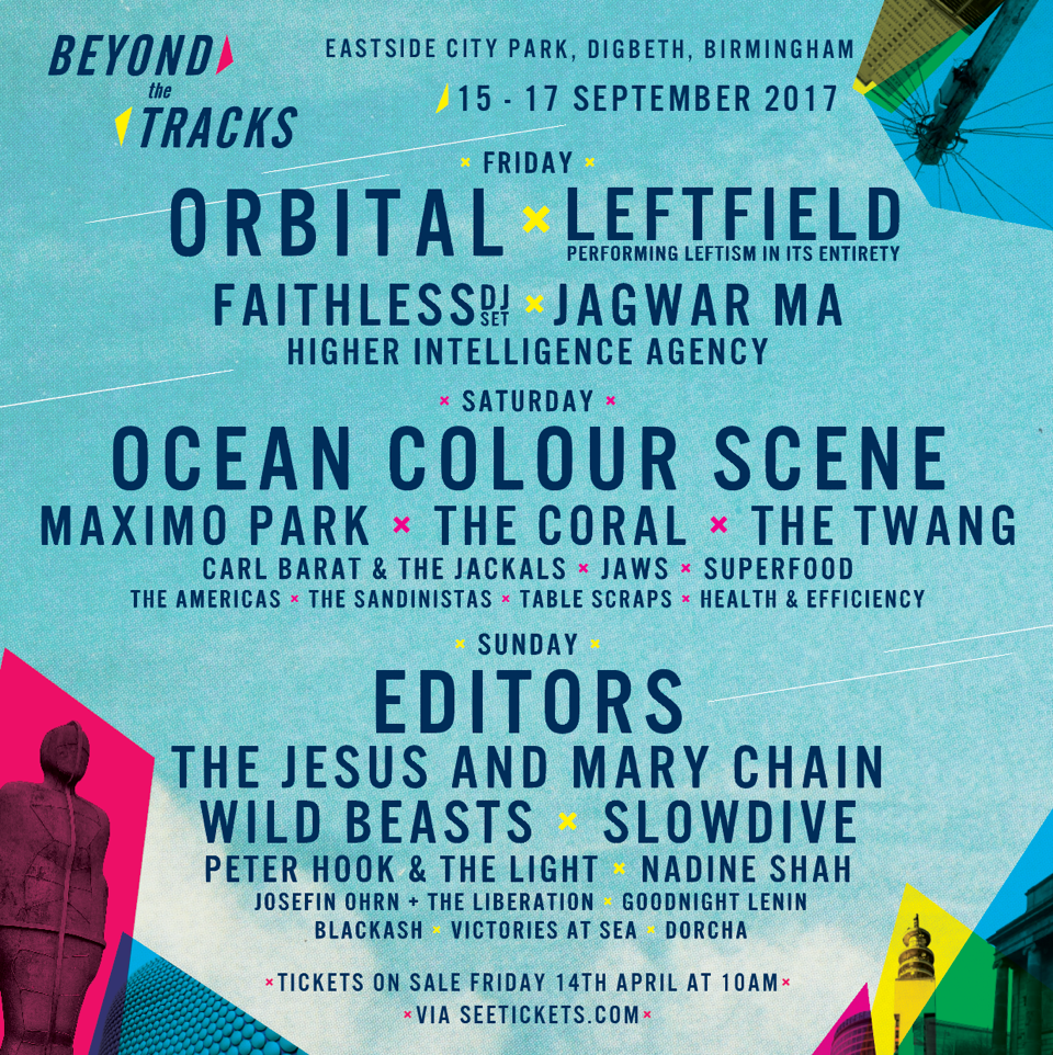 Birmingham Festival, Beyond The Tracks, Announces Orbital, Editors, The Jesus And Mary Chain + More