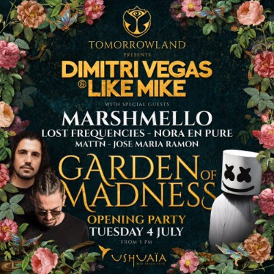 Tomorrowland Presents Dimitri Vegas & Like Mike ‘Garden of Madness’ at Ushuaïa Ibiza