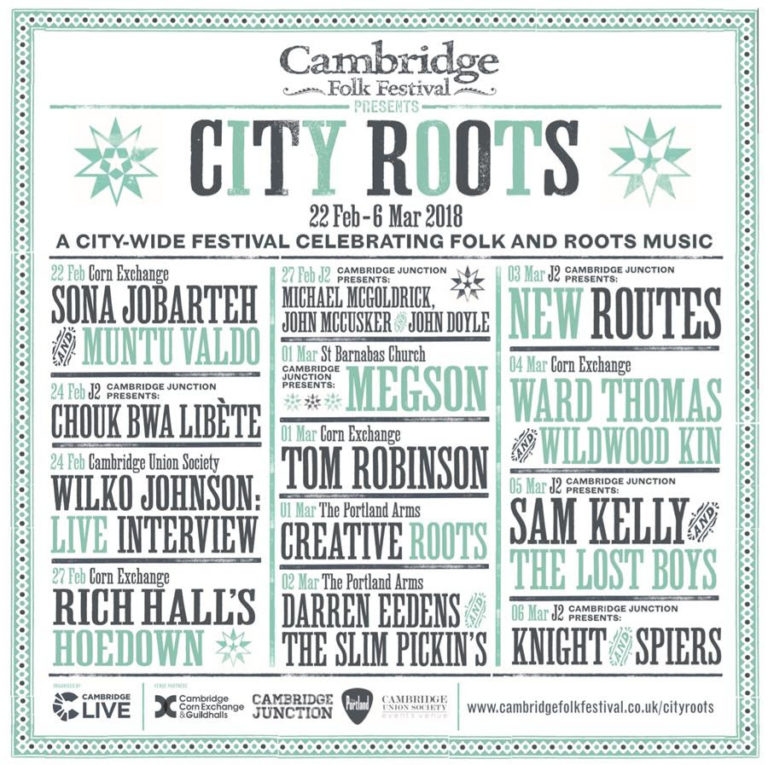 Cambridge Folk Festival presents: City Roots - 2018 Line-up announcement