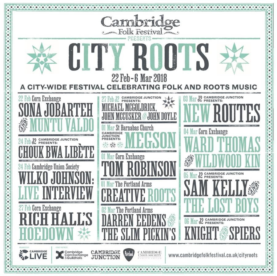 Cambridge Folk Festival presents: City Roots - 2018 Line-up announcement