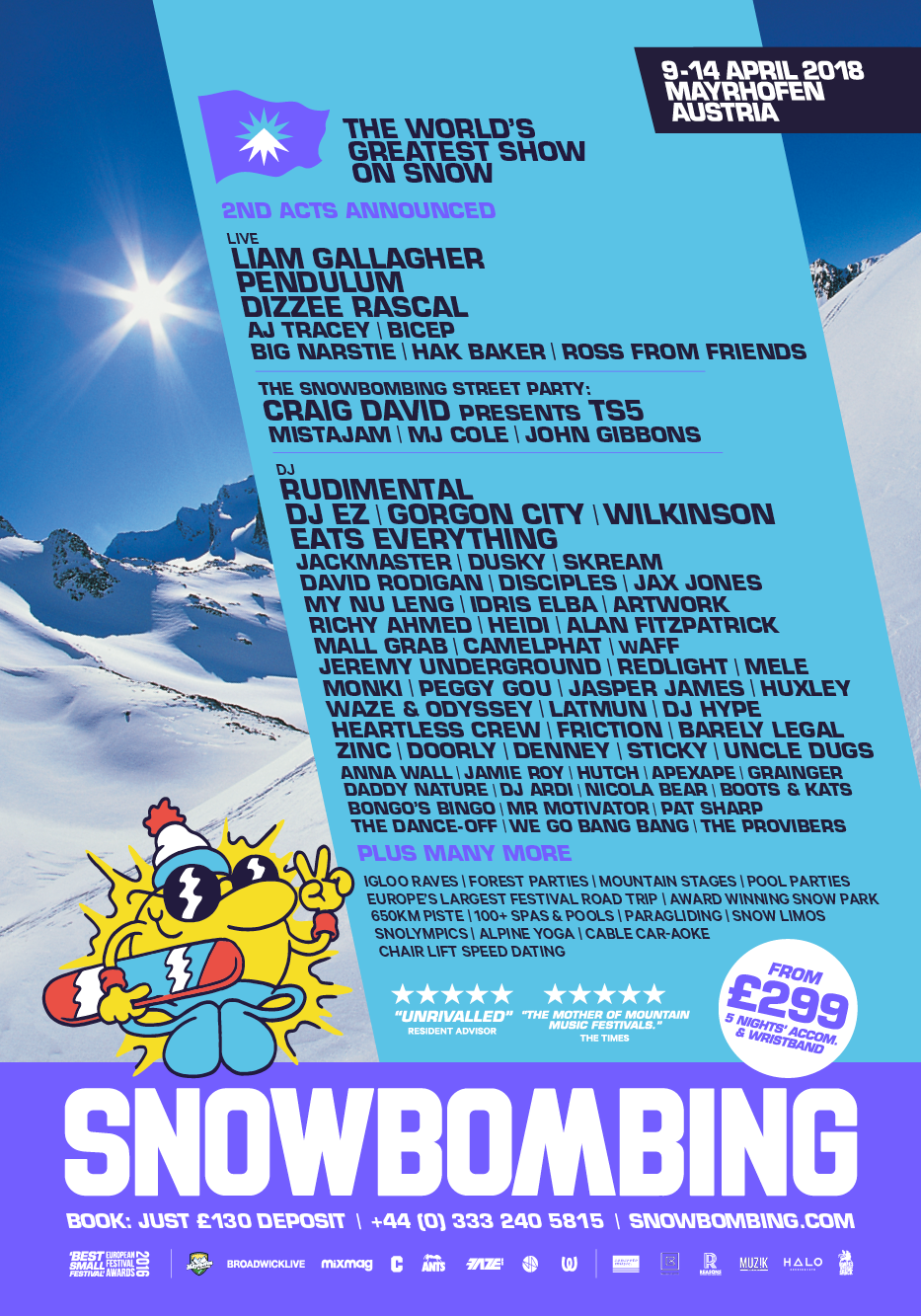 Big Narstie, Rudimental (DJ), AJ Tracey, Idris Elba + More Announced For Snowbombing 2018
