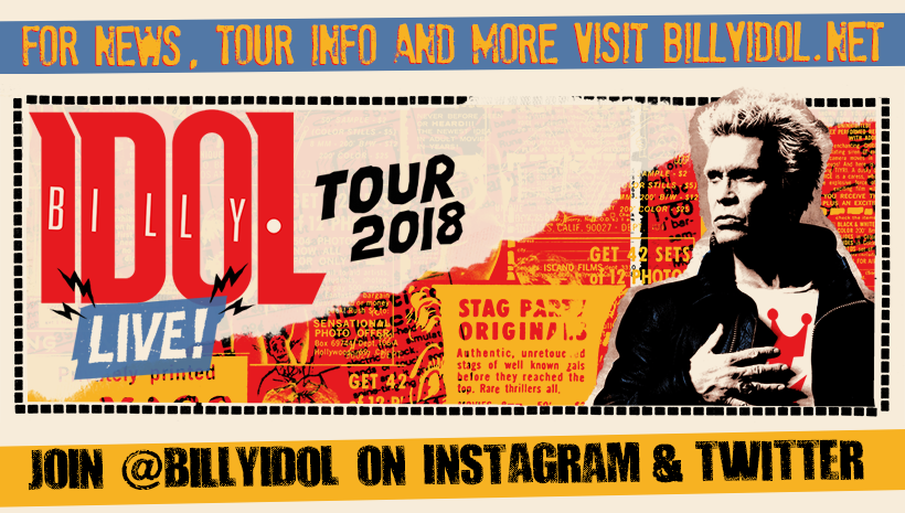 Billy Idol announces his 2018 Tour for the United Kingdom and across Europe