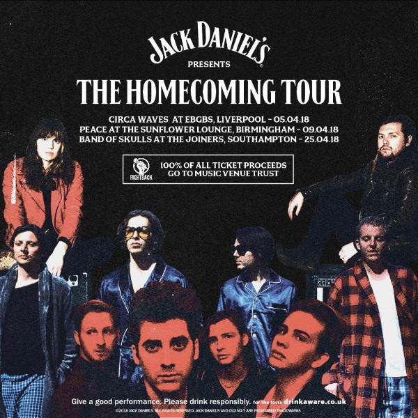 JD announce The Homecoming Tour featuring Circa Waves, Peace and Band of Skulls