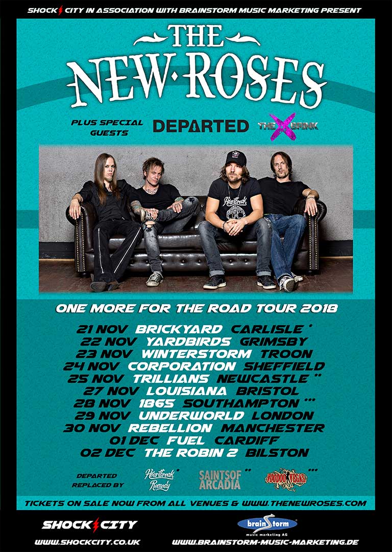 The New Roses Headline Start 'One More For The Road' 2018 UK Tour