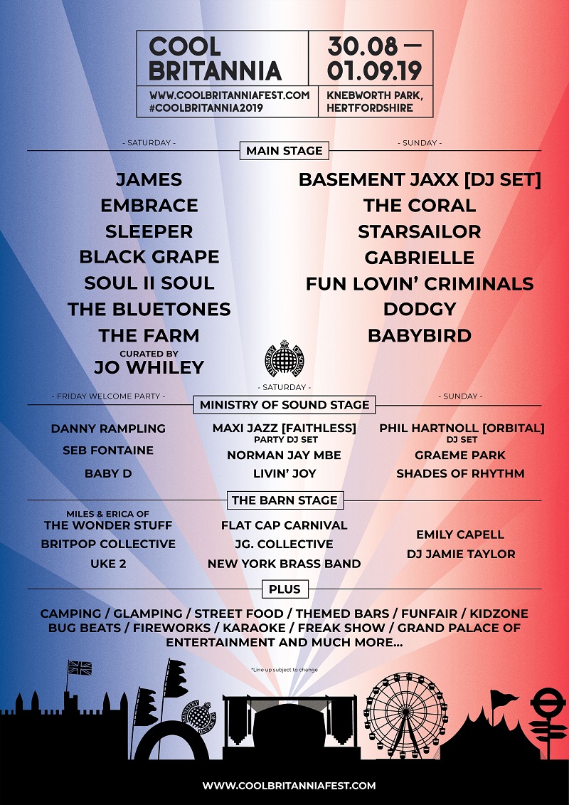 Cool Britannia Festival Line-Up For 2019