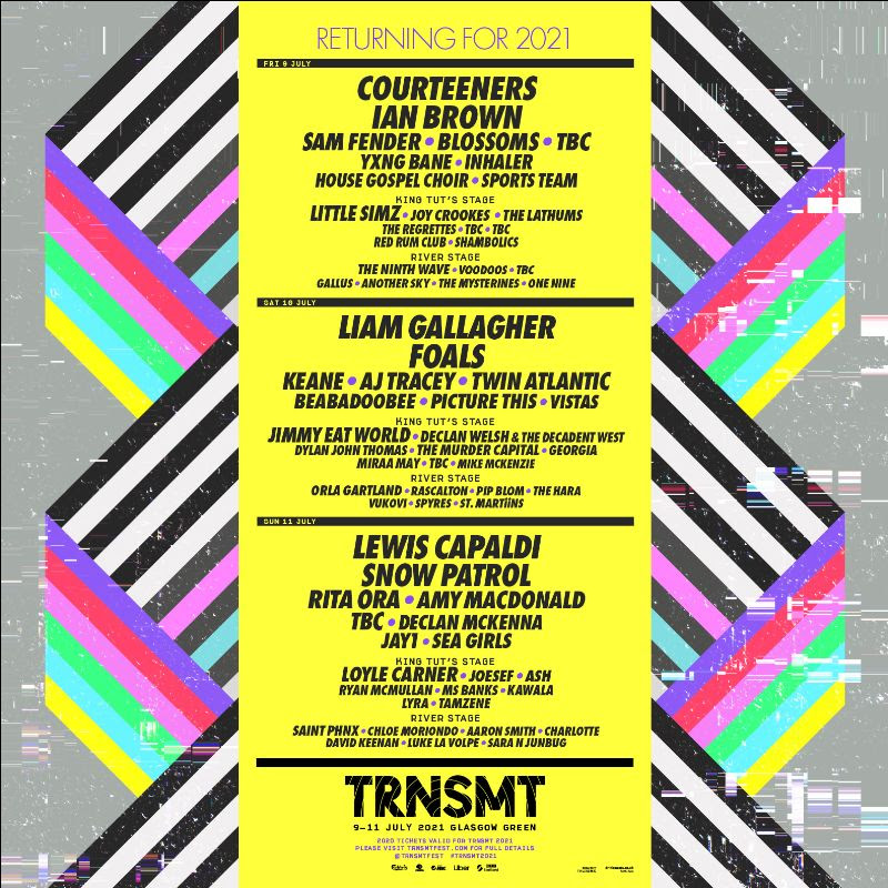 TRNSMT festival 2021 poster line up
