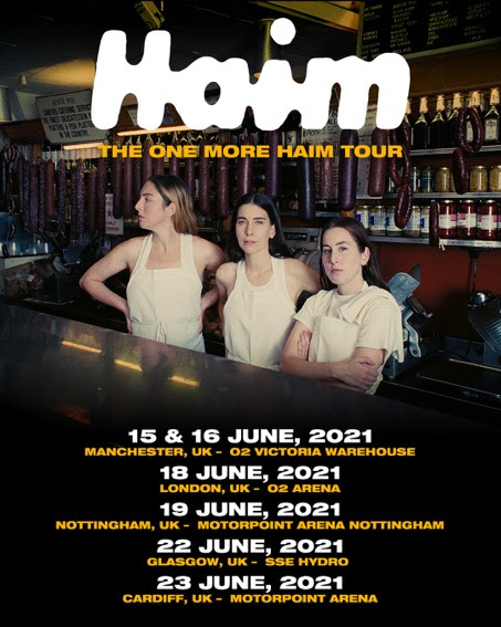 haim uk tour 2021 poster