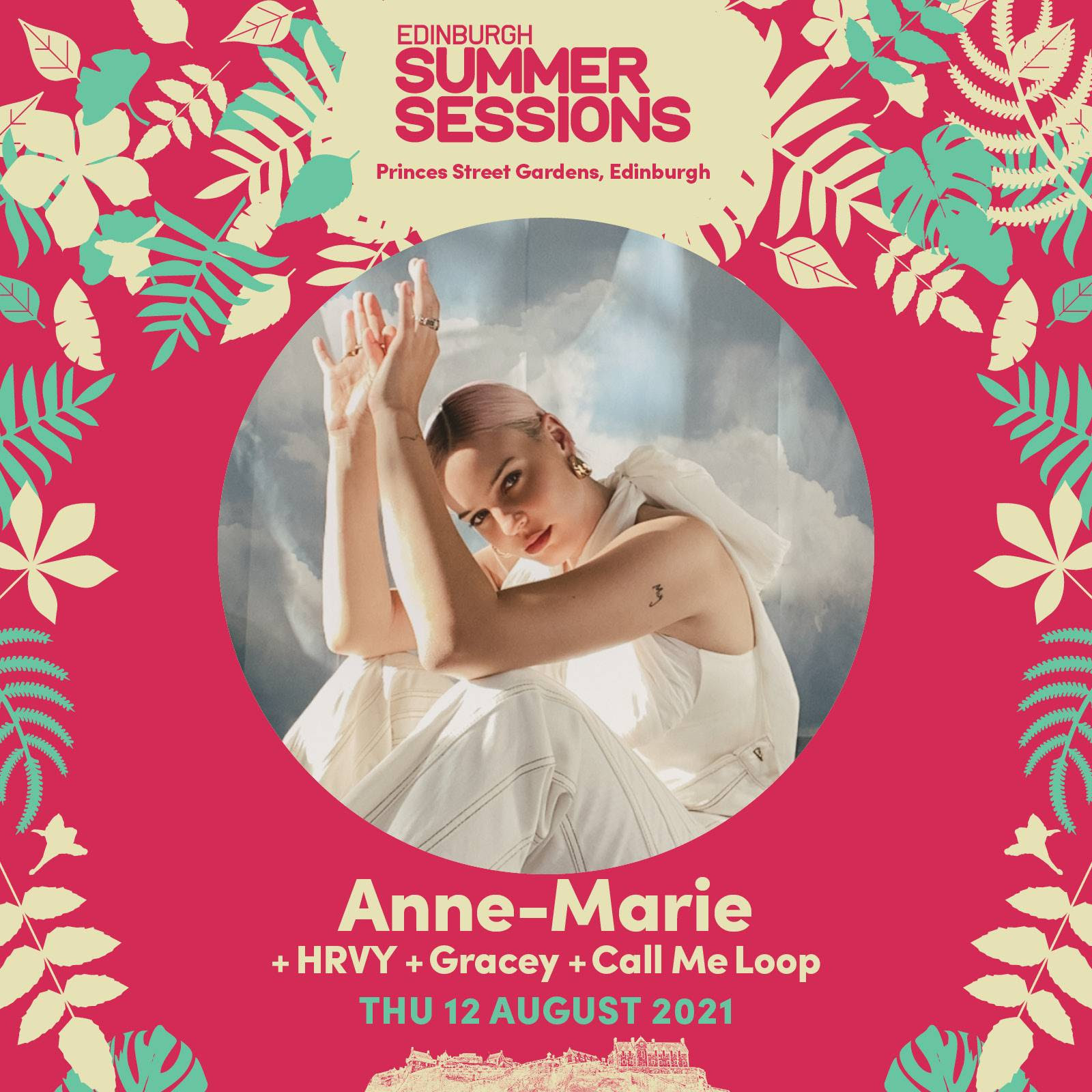Edinburgh Summer Sessions 2021 poster with Anne-Marie in the centre