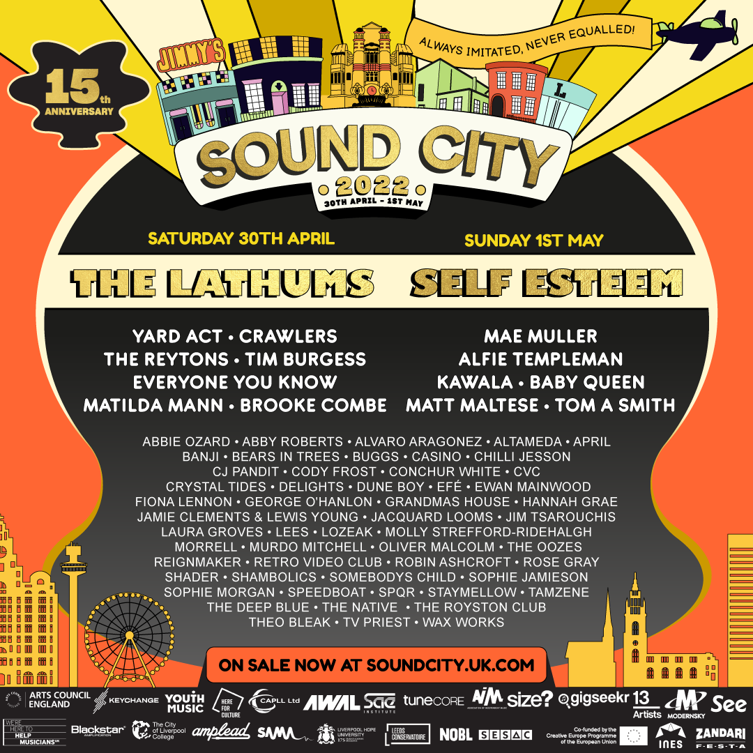 Line up poster for sound city 2022