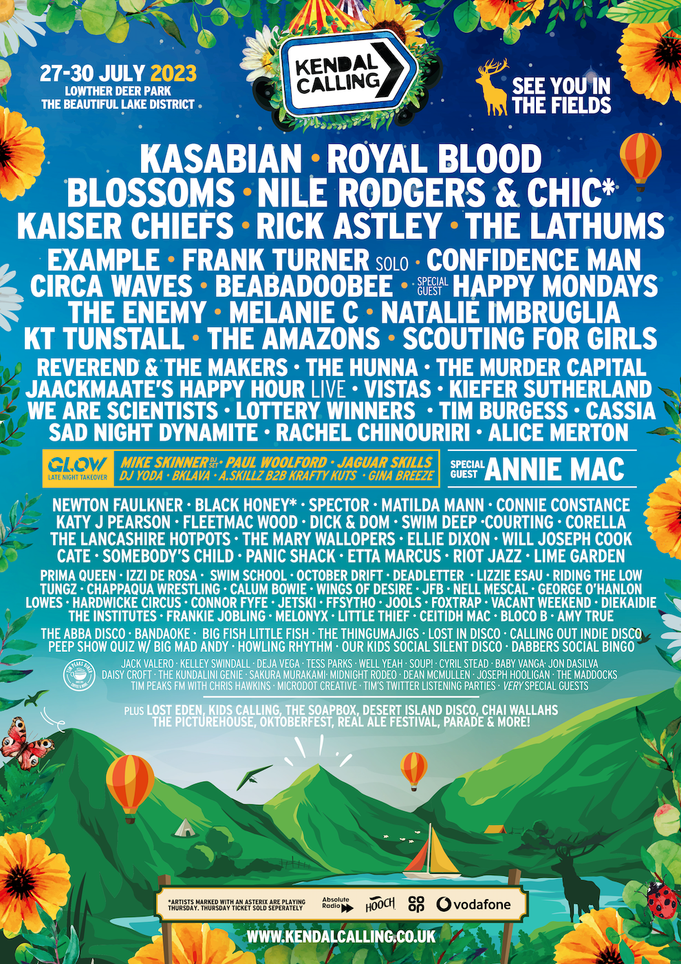 Kendal calling 2023 line up poster