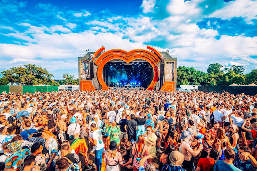 Thousands of people stood in front of the main stage at love saves the day festival