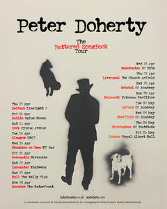Tour dates poster for Peter Doherty
