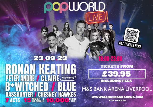 Poster for Popworld live 2023 in Liverpool