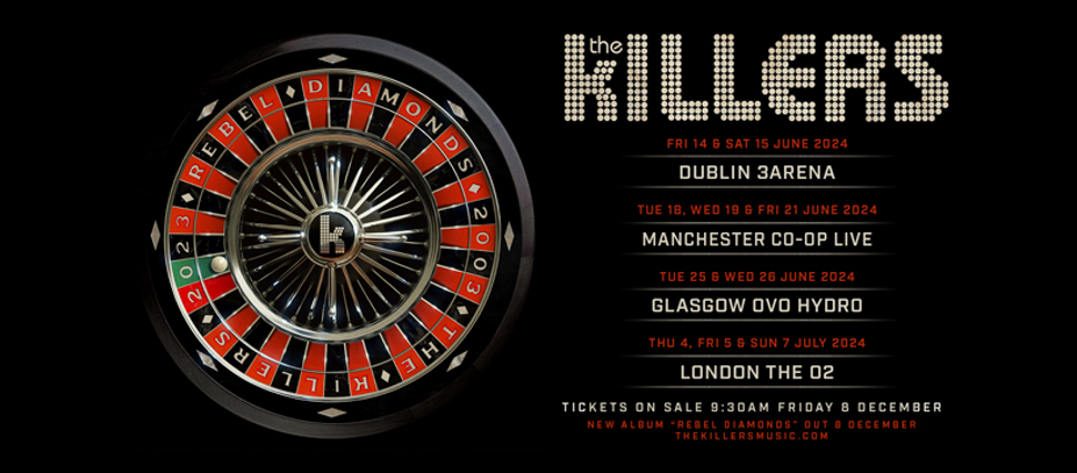 The Killers tour dates 2024 poster