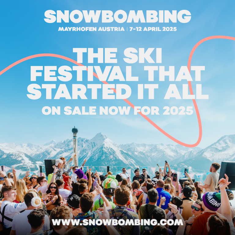 Snowbombing promotional poster for 2025 festival