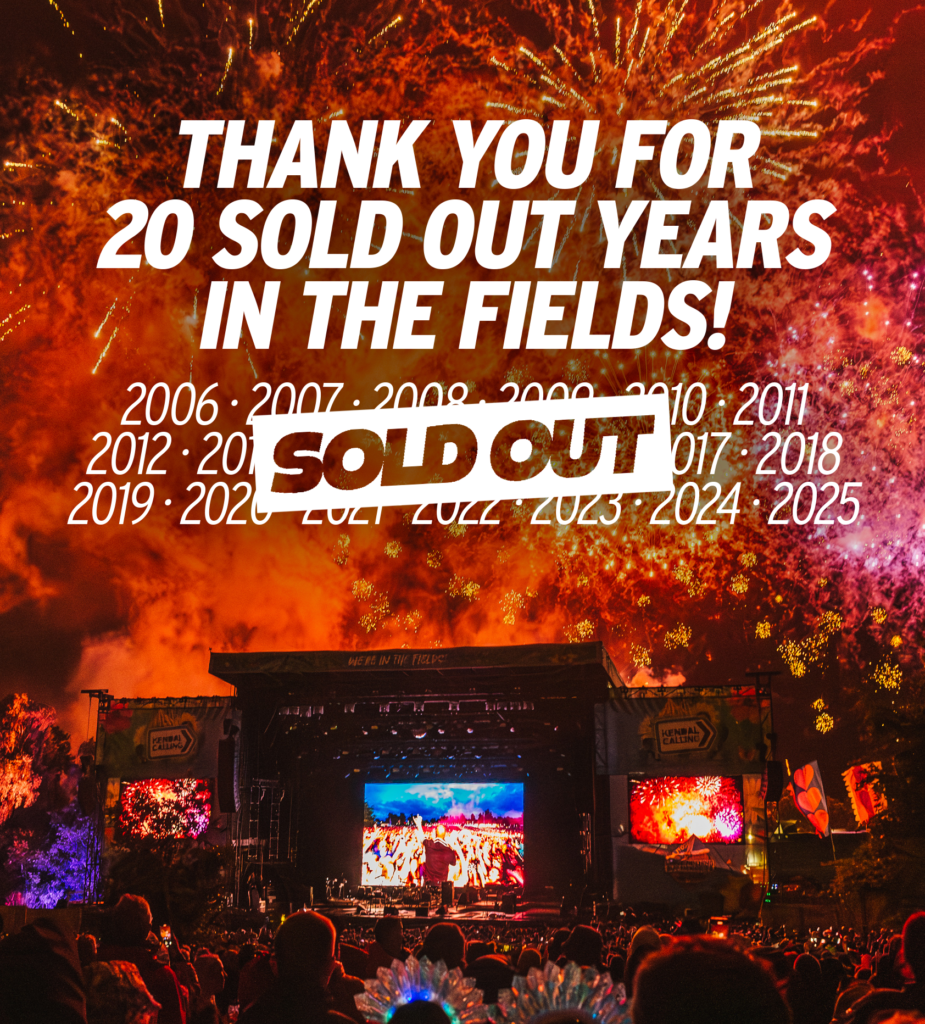 Kendal calling poster announcing 2025 being sold out