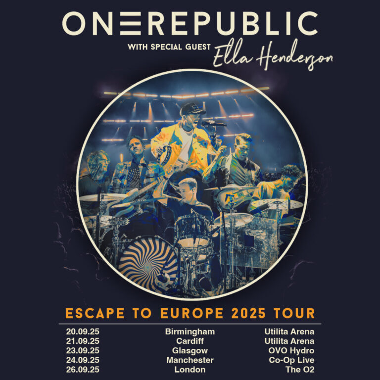 Onerepublic uk tour date poster