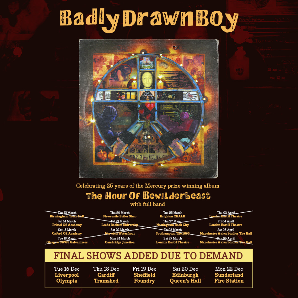  Badly drawn boy The Hour Of Bewilderbeast tour date poster