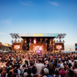 On the beach main stage with crowds